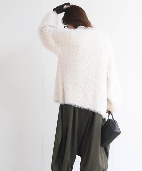 rps（アールピーエス）の「フェザーロングカーディガン（カーディガン/ボレロ・レディース・ベージュ系その他/アイボリー/チャコールグレー・フリー）」の6枚目の写真