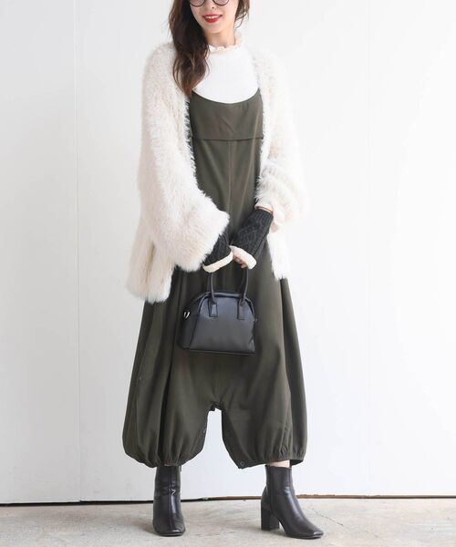 rps（アールピーエス）の「フェザーロングカーディガン（カーディガン/ボレロ・レディース・ベージュ系その他/アイボリー/チャコールグレー・フリー）」の8枚目の写真