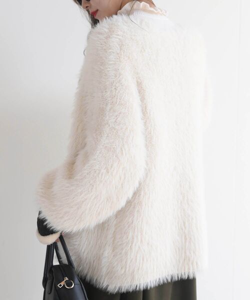 rps（アールピーエス）の「フェザーロングカーディガン（カーディガン/ボレロ・レディース・ベージュ系その他/アイボリー/チャコールグレー・フリー）」の9枚目の写真