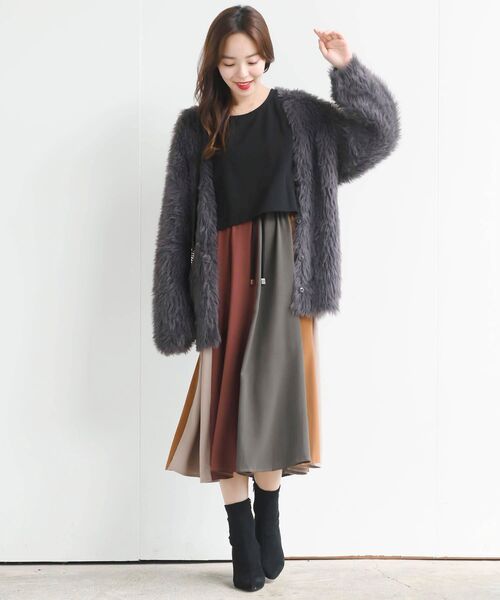 rps（アールピーエス）の「フェザーロングカーディガン（カーディガン/ボレロ・レディース・ベージュ系その他/アイボリー/チャコールグレー・フリー）」の13枚目の写真