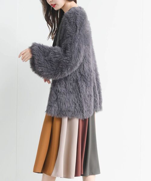 rps（アールピーエス）の「フェザーロングカーディガン（カーディガン/ボレロ・レディース・ベージュ系その他/アイボリー/チャコールグレー・フリー）」の14枚目の写真