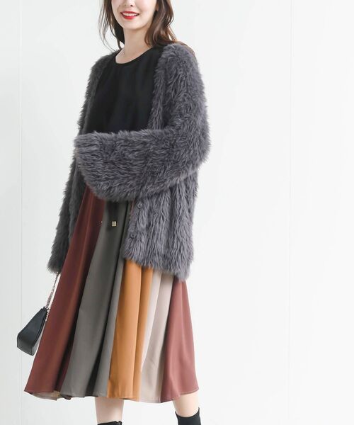 rps（アールピーエス）の「フェザーロングカーディガン（カーディガン/ボレロ・レディース・ベージュ系その他/アイボリー/チャコールグレー・フリー）」の17枚目の写真