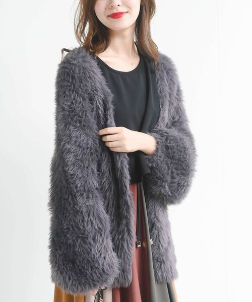 rps（アールピーエス）の「フェザーロングカーディガン（カーディガン/ボレロ・レディース・ベージュ系その他/アイボリー/チャコールグレー・フリー）」の21枚目の写真