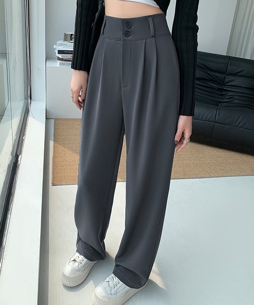 MILAE(ミレ)の「ハイウエストタックセミワイドパンツ(その他パンツ・レディース・ブラック/グレー/モカ・S/L/M)」の13枚目の写真
