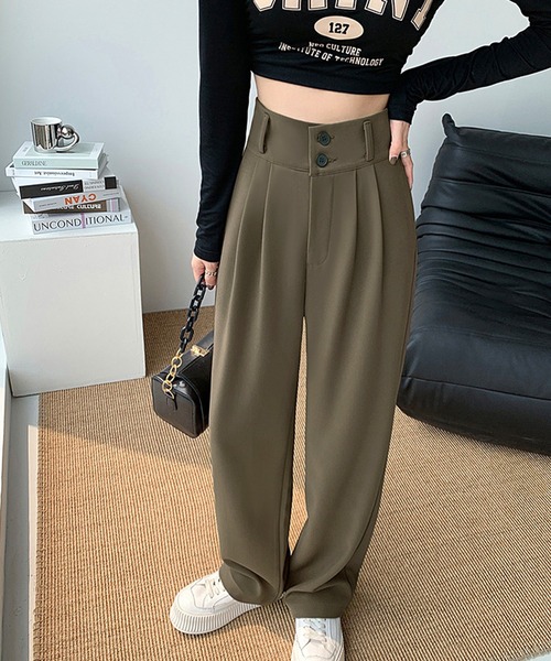 MILAE(ミレ)の「ハイウエストタックセミワイドパンツ(その他パンツ・レディース・ブラック/グレー/モカ・S/L/M)」の18枚目の写真