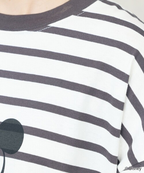 FREAK'S STORE（フリークスストア）の「限定展開　Disney/ディズニー　別注/Mickey/ボーダープリントロングスリーブTシャツ（Tシャツ/カットソー・レディース・ベージュ/ラベンダー/ブラック/グリーン・ﾌﾘ-）」の20枚目の写真