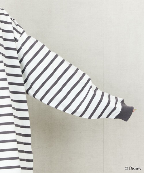 FREAK'S STORE（フリークスストア）の「限定展開　Disney/ディズニー　別注/Mickey/ボーダープリントロングスリーブTシャツ（Tシャツ/カットソー・レディース・ベージュ/ラベンダー/ブラック/グリーン・ﾌﾘ-）」の22枚目の写真