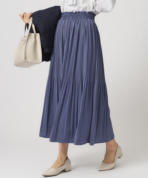 SHOO・LA・RUE（シューラルー）の「◆【デイリー/セレモニーにも】ヴィンテージサテン プリーツスカート【CIRCRIC】（スカート・レディース・ベージュ系その他7/ブラック系3/ブルー系3/ブラック系5・00）」の4枚目の写真