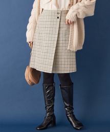 ラメツイードラップ風ミニスカート