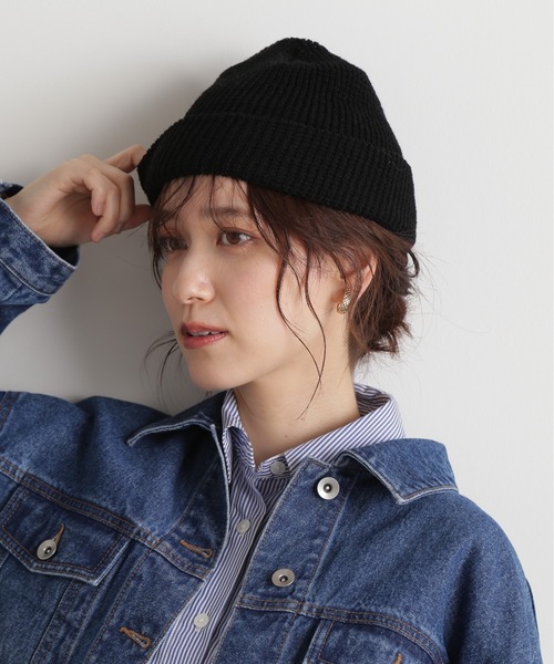 N.（N. Natural Beauty Basic）（エヌエヌナチュラルビューティーベーシック）の「◆ワッフルニットキャップ（ニットキャップ/ビーニー・レディース・グレー/ブラック・ﾌﾘ-）」の2枚目の写真