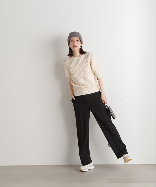 N.（N. Natural Beauty Basic）（エヌエヌナチュラルビューティーベーシック）の「◆ワッフルニットキャップ（ニットキャップ/ビーニー・レディース・グレー/ブラック・ﾌﾘ-）」の15枚目の写真