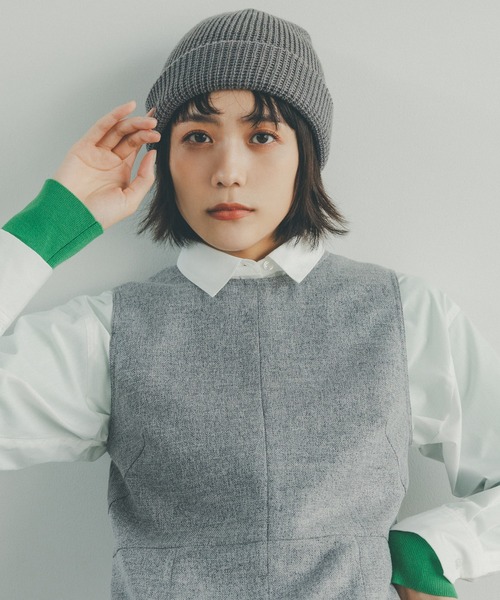 N.（N. Natural Beauty Basic）（エヌエヌナチュラルビューティーベーシック）の「◆ワッフルニットキャップ（ニットキャップ/ビーニー・レディース・グレー/ブラック・ﾌﾘ-）」の14枚目の写真