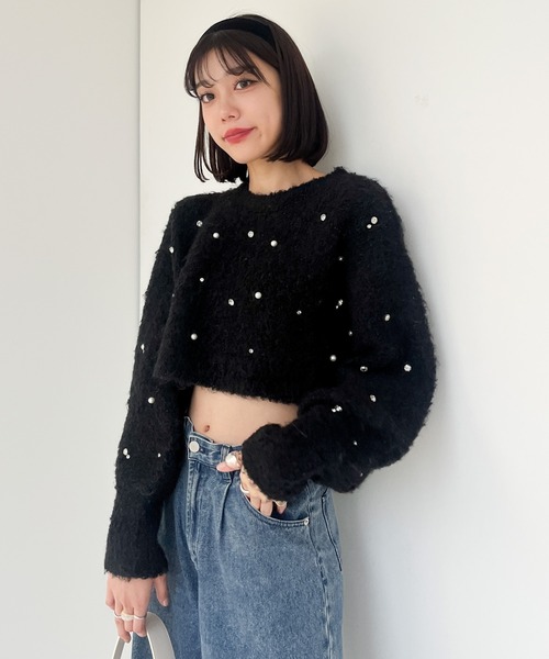 Heather（ヘザー）の「ビジューニット　991825（ニット/セーター・レディース・アイボリー/ブラック・FREE）」の19枚目の写真