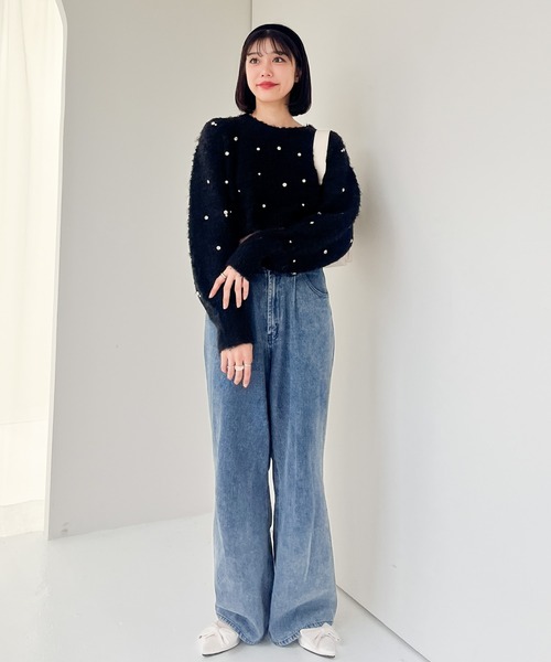 Heather（ヘザー）の「ビジューニット　991825（ニット/セーター・レディース・アイボリー/ブラック・FREE）」の16枚目の写真