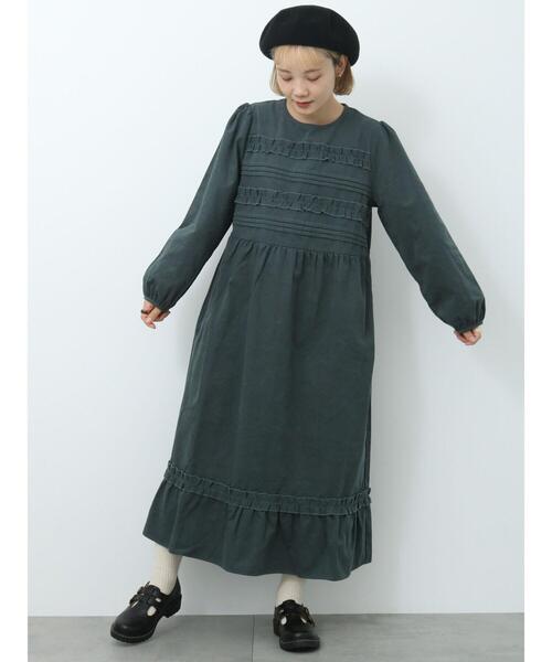 ehka sopo（エヘカソポ）の「フリルワンピース（ワンピース・レディース・ブラック/グリーン/キナリ・F）」の3枚目の写真
