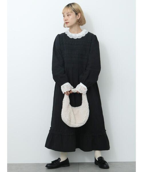 ehka sopo（エヘカソポ）の「フリルワンピース（ワンピース・レディース・ブラック/グリーン/キナリ・F）」の2枚目の写真