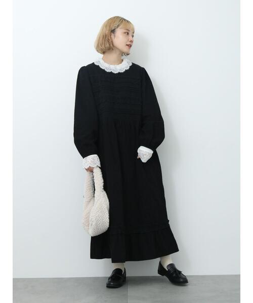 ehka sopo（エヘカソポ）の「フリルワンピース（ワンピース・レディース・ブラック/グリーン/キナリ・F）」の8枚目の写真