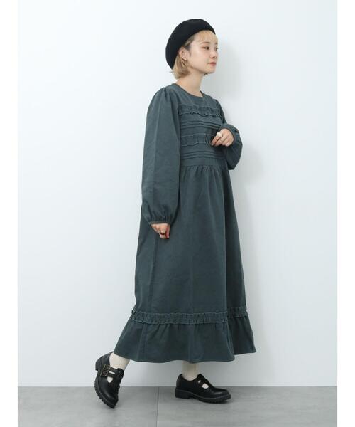 ehka sopo（エヘカソポ）の「フリルワンピース（ワンピース・レディース・ブラック/グリーン/キナリ・F）」の9枚目の写真