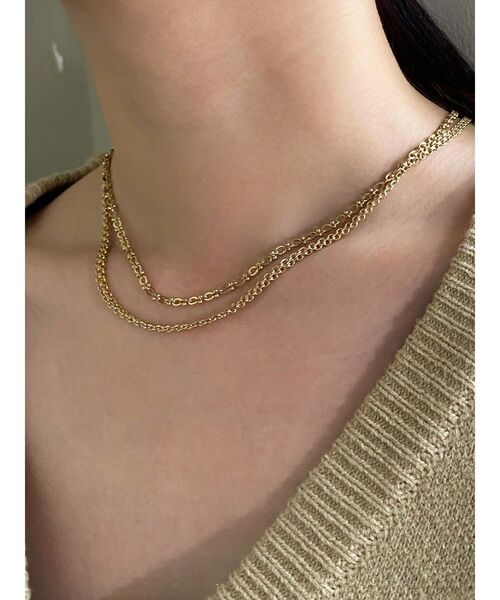 EMODA（エモダ）の「ダブルチェーン2WAYネックレス（ネックレス・レディース・シルバー/ゴールド・FREE）」の6枚目の写真