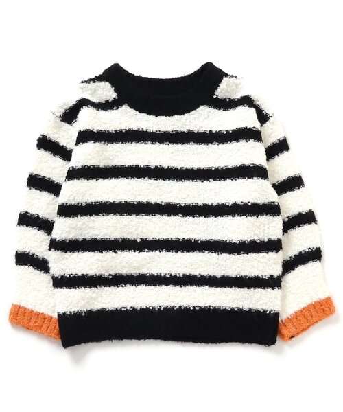 BREEZE(ブリーズ)の「ブークレニット(ニット/セーター・キッズ・オフホワイト/レインボー/イエロー/ターコイズブルー・90/140/120/100)」の8枚目の写真