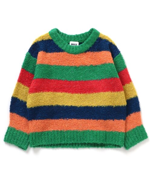 BREEZE(ブリーズ)の「ブークレニット(ニット/セーター・キッズ・オフホワイト/レインボー/イエロー/ターコイズブルー・90/140/120/100)」の11枚目の写真
