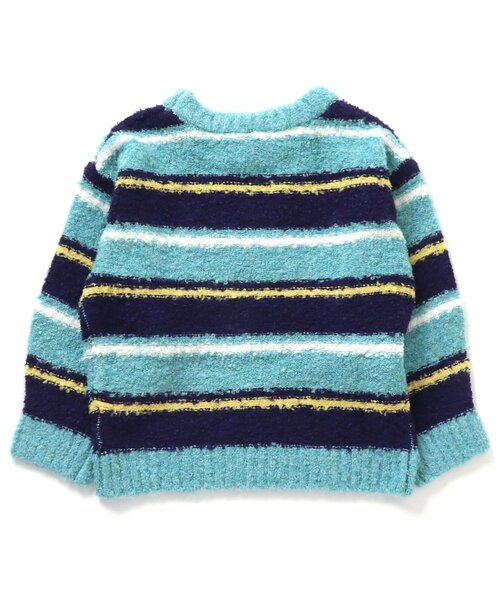 BREEZE(ブリーズ)の「ブークレニット(ニット/セーター・キッズ・オフホワイト/レインボー/イエロー/ターコイズブルー・90/140/120/100)」の16枚目の写真