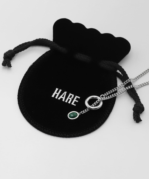 HARE（ハレ）の「【SILVER925】シルバーストーントップラリエット(HARE)（ネックレス・メンズ・ブラック/グリーン・FREE）」の8枚目の写真