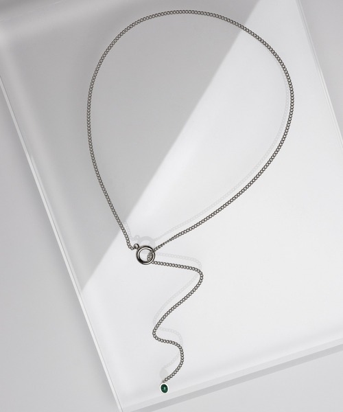 HARE（ハレ）の「【SILVER925】シルバーストーントップラリエット(HARE)（ネックレス・メンズ・ブラック/グリーン・FREE）」の10枚目の写真