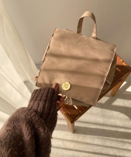 my twilight（マイトワイライト）の「mytwilight 9ポケット ドロストリュック（バックパック/リュック・レディース・ブラック/ベージュ/アイボリー・FREE）」の19枚目の写真