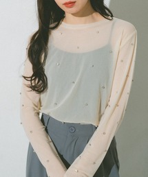 VANNIE U | ビジューチュールシアートップス(Tシャツ/カットソー)