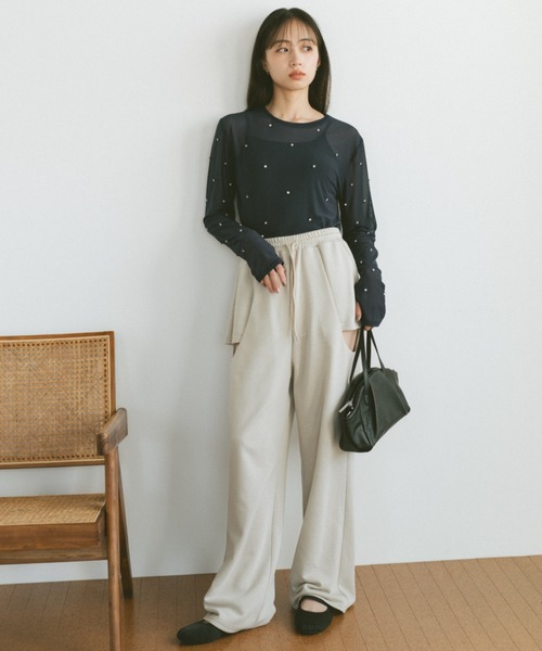 ビジューチュールシアートップス（Tシャツ/カットソー）｜VANNIE