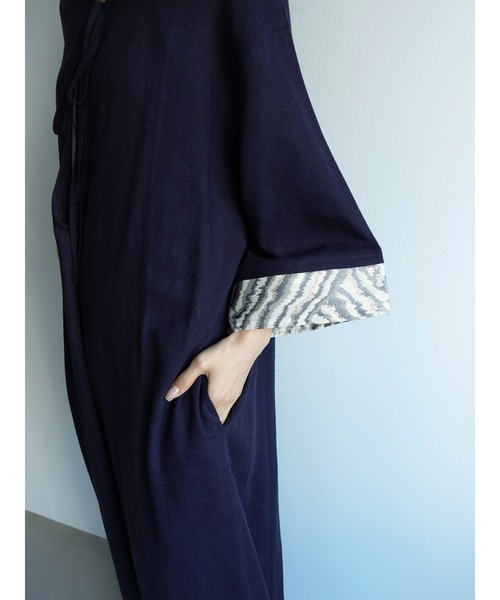 sahara(サハラ)の「Slit Neck Kaftan Dress/スリットネックカフタンドレス(ワンピース・レディース・ネイビー/ベージュ/レッド・FREE)」の10枚目の写真