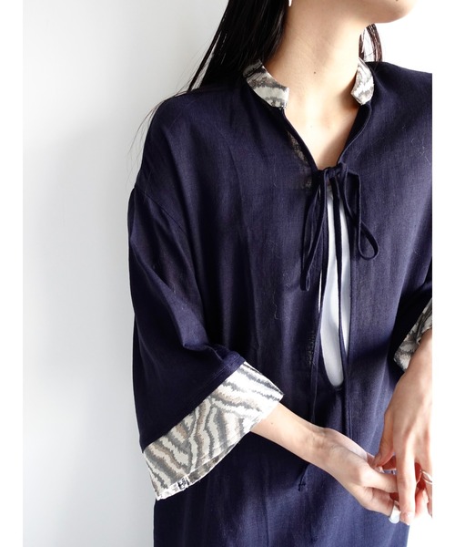 sahara(サハラ)の「Slit Neck Kaftan Dress/スリットネックカフタンドレス(ワンピース・レディース・ネイビー/ベージュ/レッド・FREE)」の12枚目の写真