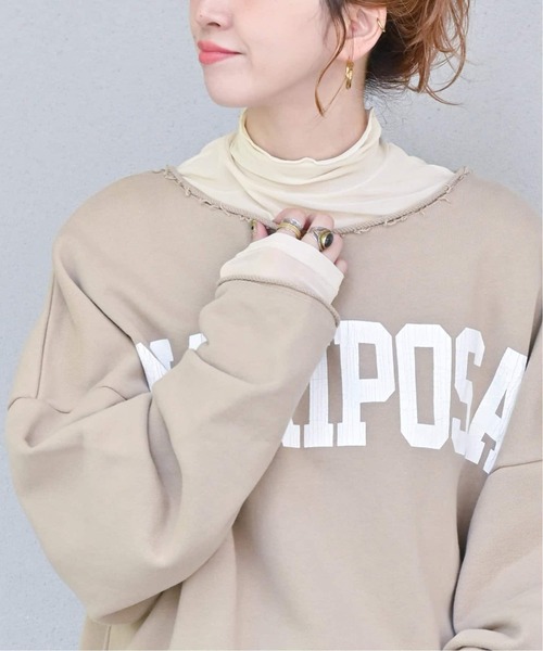 B.C STOCK（ベーセーストック）の「《追加2》シアータートルプルオーバー（Tシャツ/カットソー・レディース・ホワイト/チャコールグレー/ブラック・FREE）」の2枚目の写真