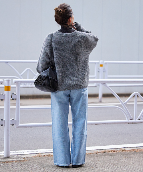 B.C STOCK（ベーセーストック）の「《追加2》シアータートルプルオーバー（Tシャツ/カットソー・レディース・ホワイト/チャコールグレー/ブラック・FREE）」の6枚目の写真