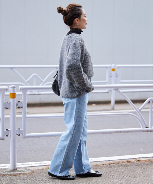 B.C STOCK（ベーセーストック）の「《追加2》シアータートルプルオーバー（Tシャツ/カットソー・レディース・ホワイト/チャコールグレー/ブラック・FREE）」の7枚目の写真