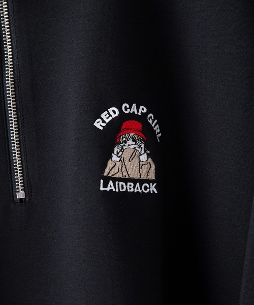 Red Cap Girl(レッドキャプガール)の「【UNIIT × RED CAP GIRL】 ワンポイント 襟配色 ダンボール ハーフジップポロ(ポロシャツ・メンズ・グレー/ブルー/ブラック/ホワイト・MEDIUM/LARGE)」の20枚目の写真