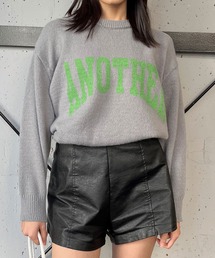 &soiree カレッジロゴモヘアライクニットセーター