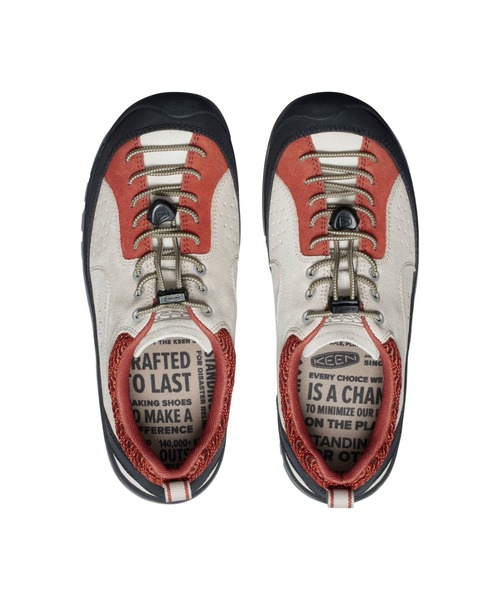 KEENジャスパー24.5cm新品アウトドアシューズ ベージュ 赤シューレース KEENジャスパー24.5cm新品アウトドアシューズ ベージュ 赤シュー
