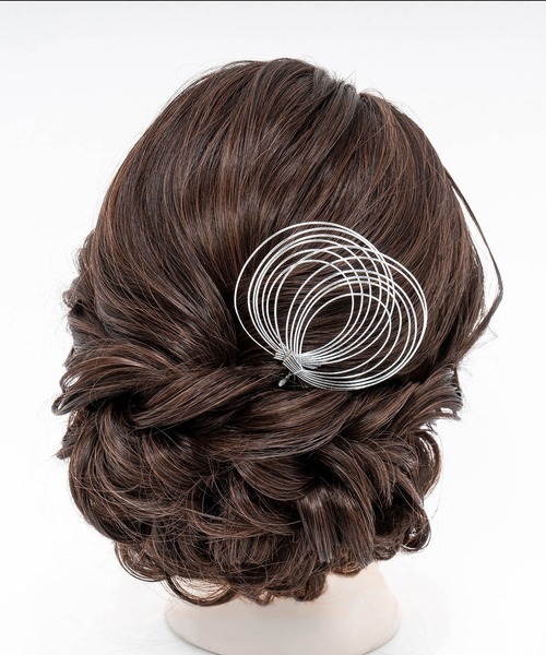 水引き 髪飾り 単品 水引輪飾り 二重 日本製 Uピン髪飾り 成人式、卒業