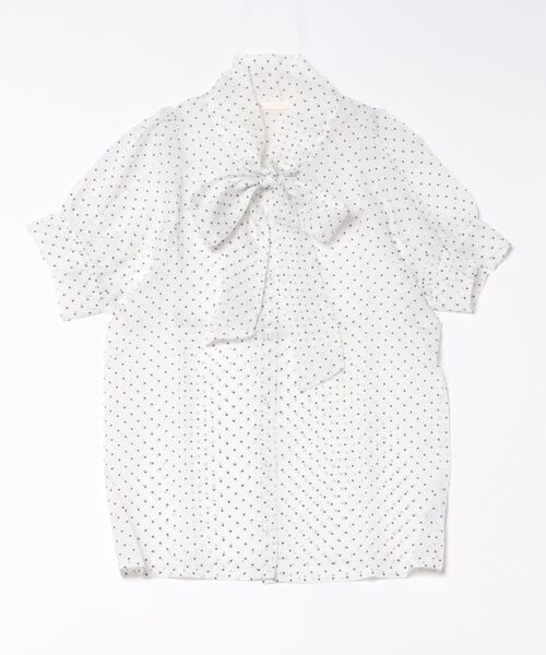 frunco(フランコ)の「半袖ドットシフォンボウタイブラウス(シャツ/ブラウス・レディース・ホワイト/ブラック・FREE)」の4枚目の写真