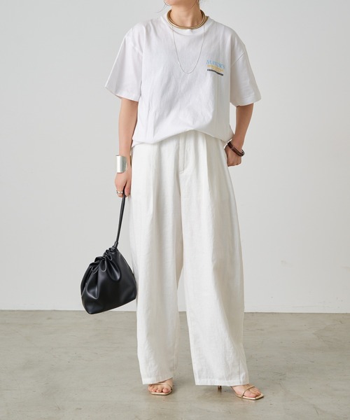 Omekashi（オメカシ）の「リネンカーブパンツ（その他パンツ・レディース・オフホワイト/ブラック/ベージュ・36/38）」の9枚目の写真