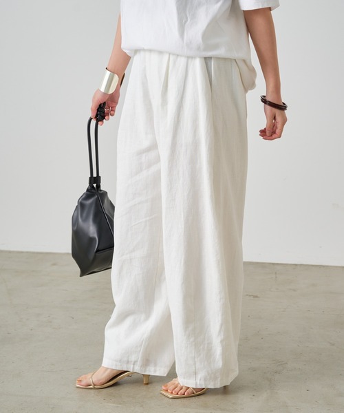 Omekashi（オメカシ）の「リネンカーブパンツ（その他パンツ・レディース・オフホワイト/ブラック/ベージュ・36/38）」の5枚目の写真