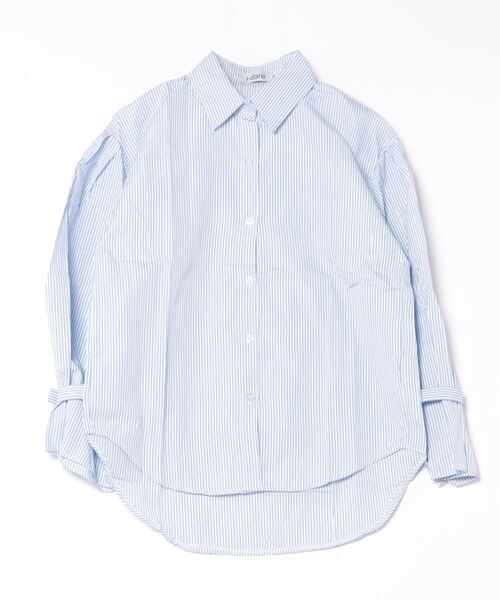 i-dare(アイディア)の「【i-dare】フレア袖ストライプシャツ(シャツ/ブラウス・レディース・ブラック/ブルー・X-LARGE/MEDIUM/SMALL/LARGE)」の10枚目の写真