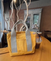 キャンバス仕切りミニトートバッグ