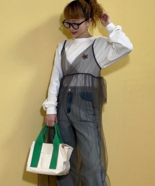 LBC(エルビーシー)の「キャンバス仕切りミニトートバッグ(トートバッグ・レディース・オリーブ/グリーン/ブラウン系その他/ブラック/オレンジ/イエロー・FREE)」の1枚目の写真