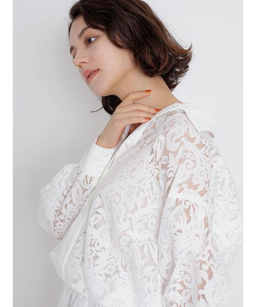 Te chichi CLASSIC（テチチクラシック）の「マニッシュレースシャツ（シャツ/ブラウス・レディース・ブラック/オフホワイト・F）」の3枚目の写真