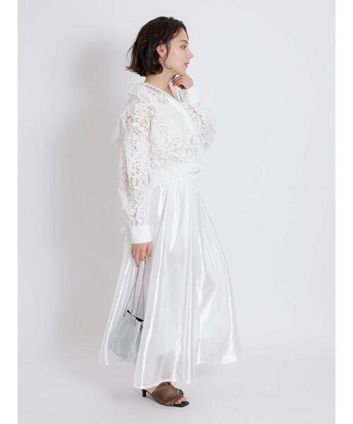 Te chichi CLASSIC（テチチクラシック）の「マニッシュレースシャツ（シャツ/ブラウス・レディース・ブラック/オフホワイト・F）」の6枚目の写真