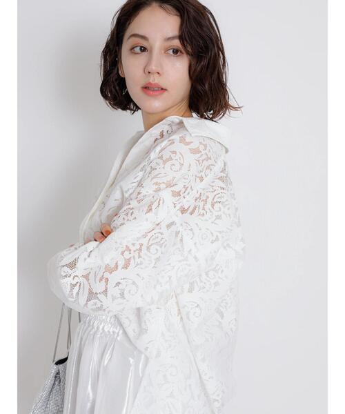 Te chichi CLASSIC（テチチクラシック）の「マニッシュレースシャツ（シャツ/ブラウス・レディース・ブラック/オフホワイト・F）」の8枚目の写真