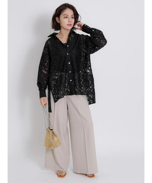 Te chichi CLASSIC（テチチクラシック）の「マニッシュレースシャツ（シャツ/ブラウス・レディース・ブラック/オフホワイト・F）」の17枚目の写真